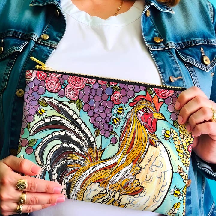 Farbenfrohe Handtasche mit Reißverschluss in Hühnerbeutelform — vielseitig einsetzbar! für den Großhandel von Atelier Vero Wholesale