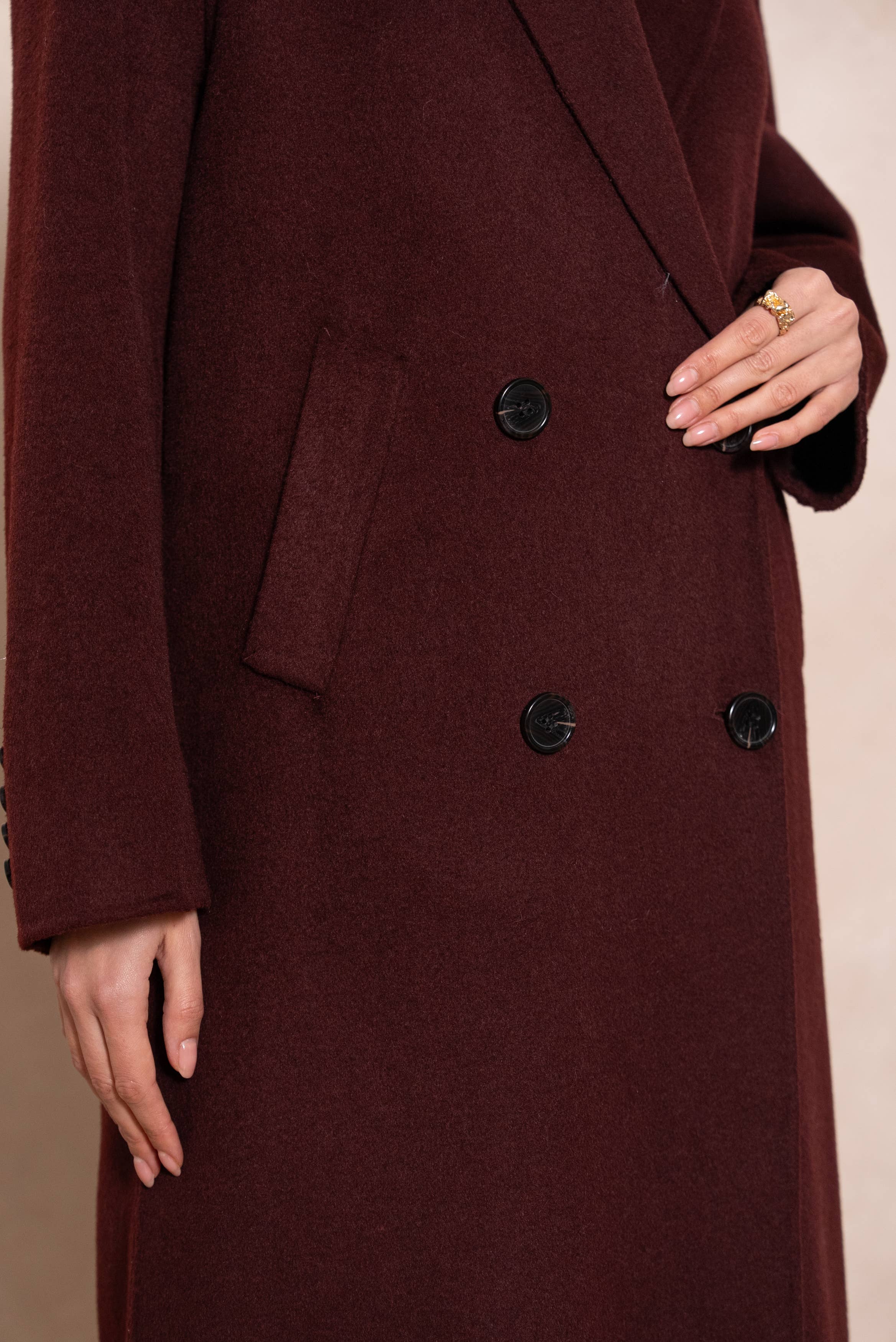 Attentif Paris – Großhandel Mantel - Damen – Extra langer, handgenähter Oversize-Mantel aus Wollmischung48