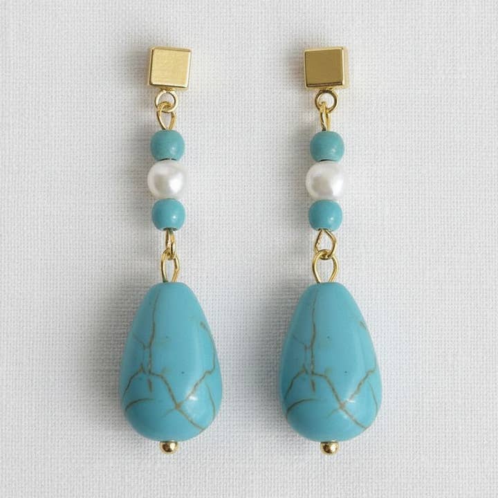 Turquoise Drop Earrings for wholesale by Ellemadera