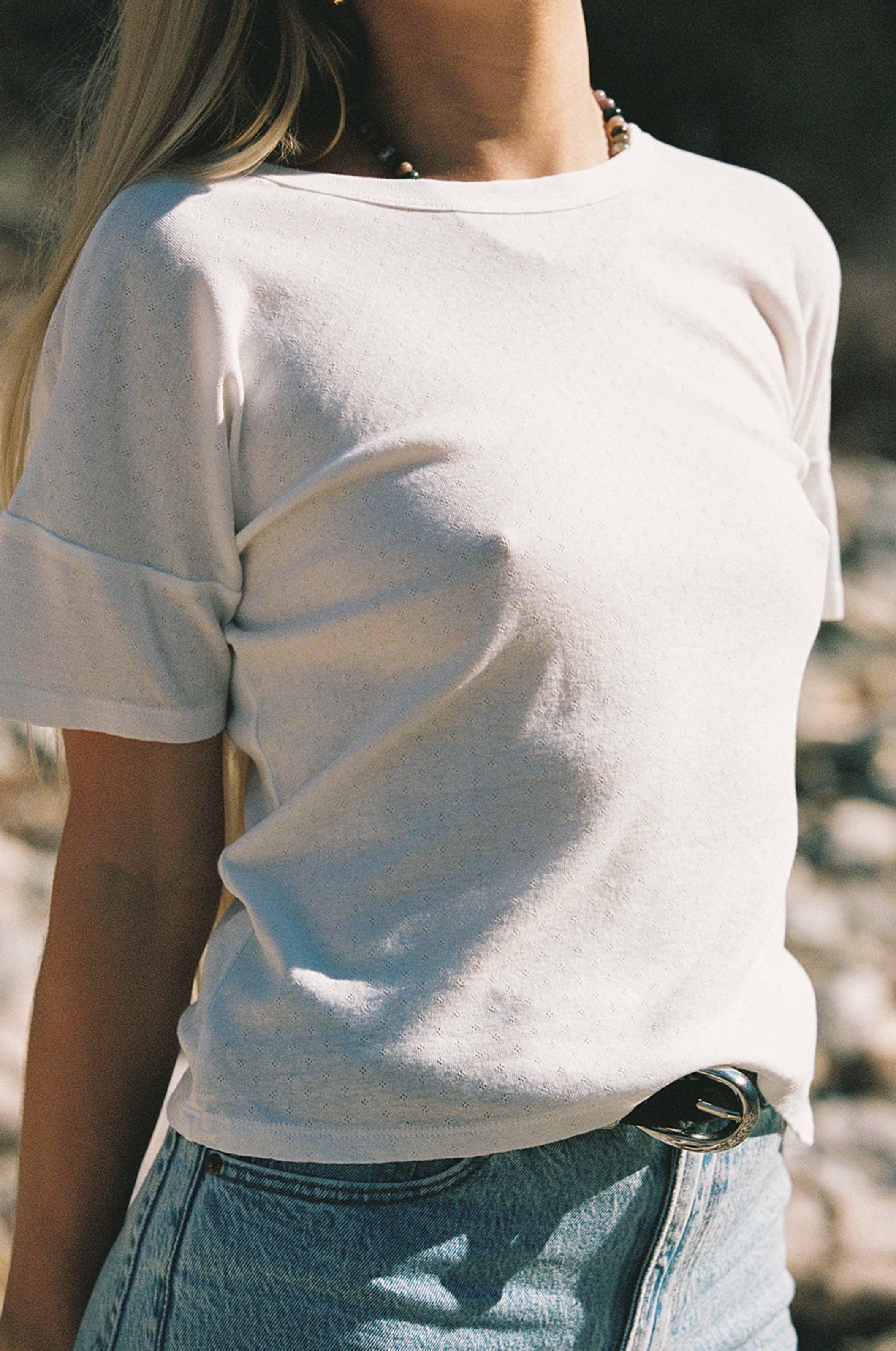 LA RELAXED – wholesale T-shirt (utan tryck) – Dam – Petit Pointelle T-shirt3