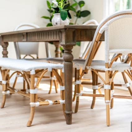 Vale Backless Bench - White for wholesale by Auden & Avery