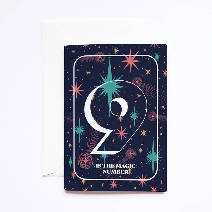 9th Starry Birthday Card for wholesale by Deborah Panesar