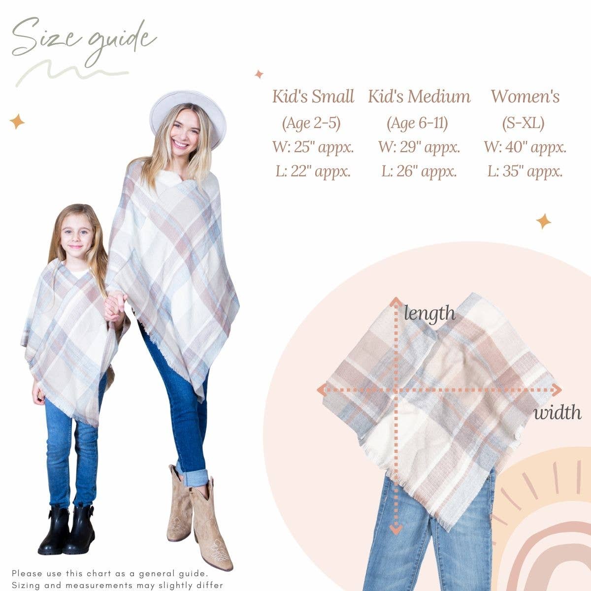 Loven x Mini Momo - Wholesale Mommy & Me Sets - Mommy and Me Matching Cape Blanket Poncho - Checkered10
