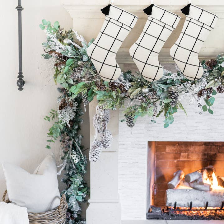 Window Pane Stockings for wholesale by Porter Lane Home