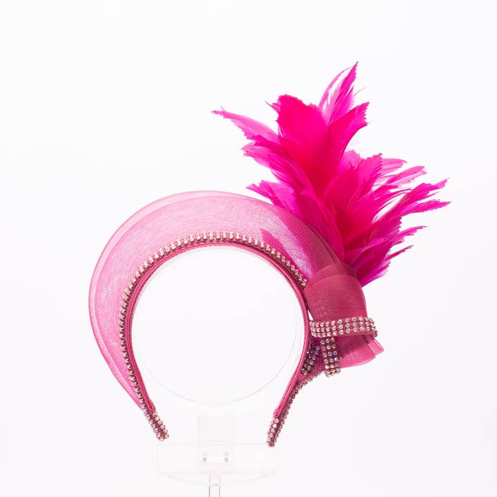 KaKyCo - Wholesale Fashion Headband - Women's - Feather, Rhinestone, Crinoline Embellished Headband | AJ849H29
