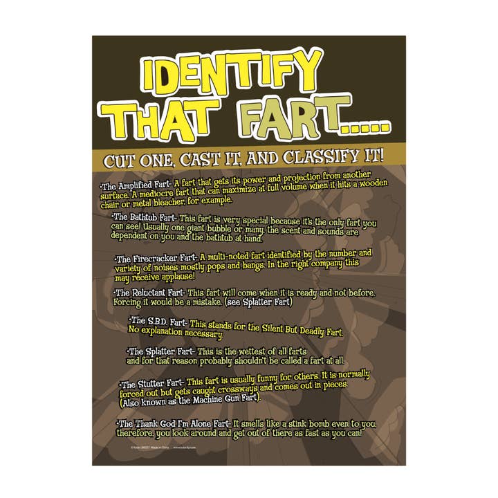 Identifiez ce panneau métallique "Fart". pour la vente par Kalan