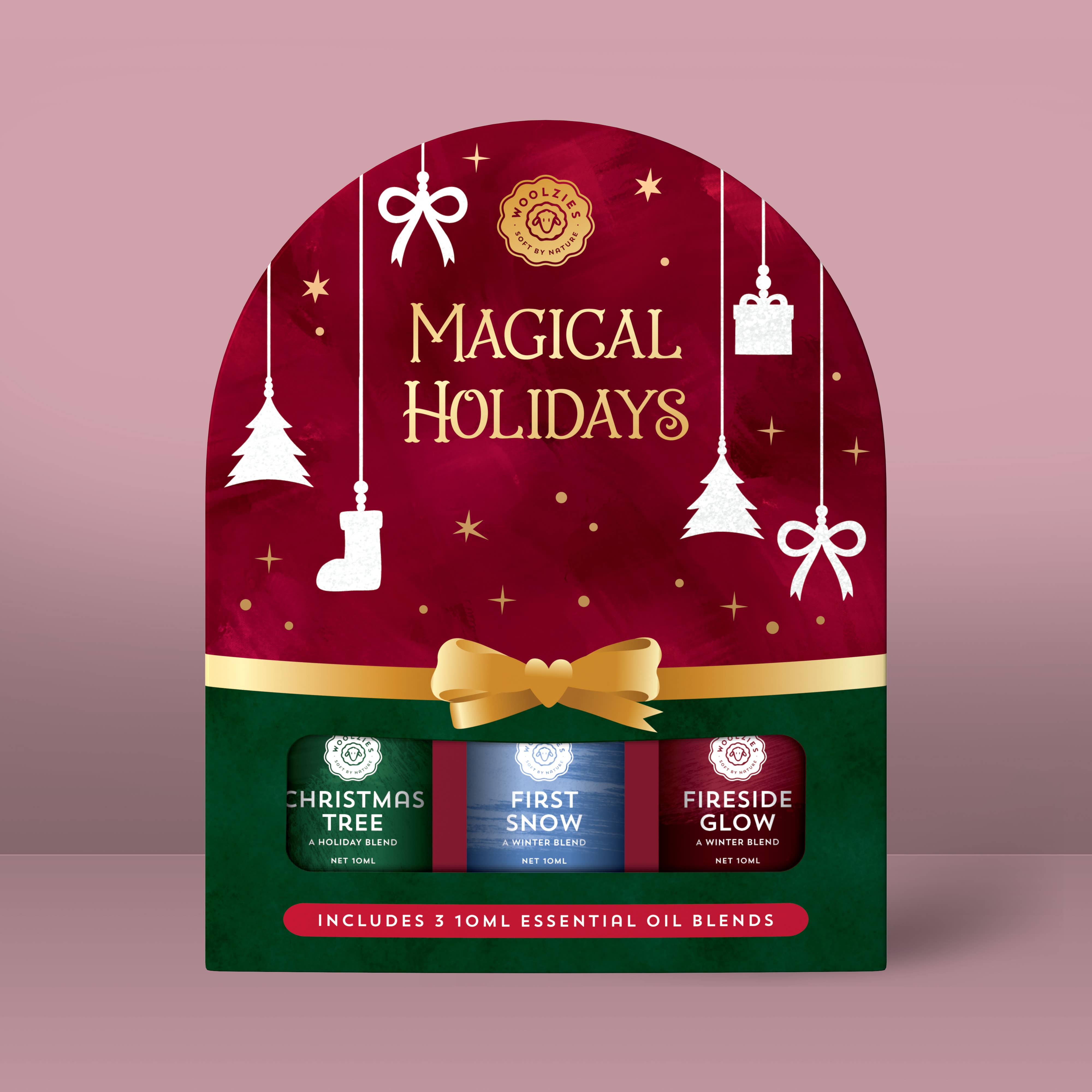 Woolzies - Vente Huile essentielle - Coffret d'Huiles Essentielles Fêtes Magiques - 3 mélanges de 10 ml