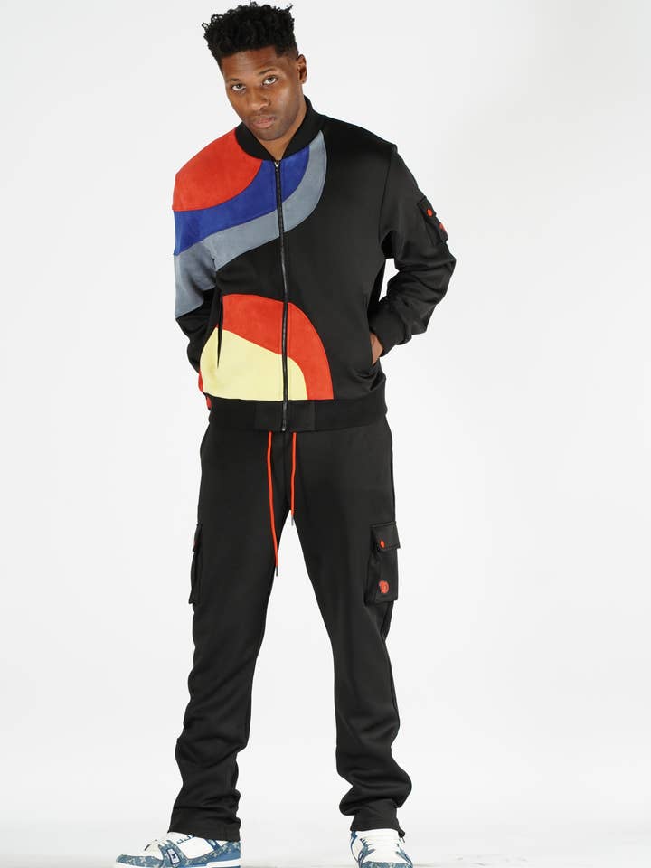 F4020 Frost Originals Scuba Suede Set - Black for wholesale by Frost Originals