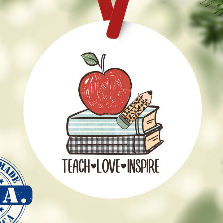 Adorno Teach Love Inspire, adorno para profesor, regalo para para venta al por mayor de Northern Country Girl Designs, LLC