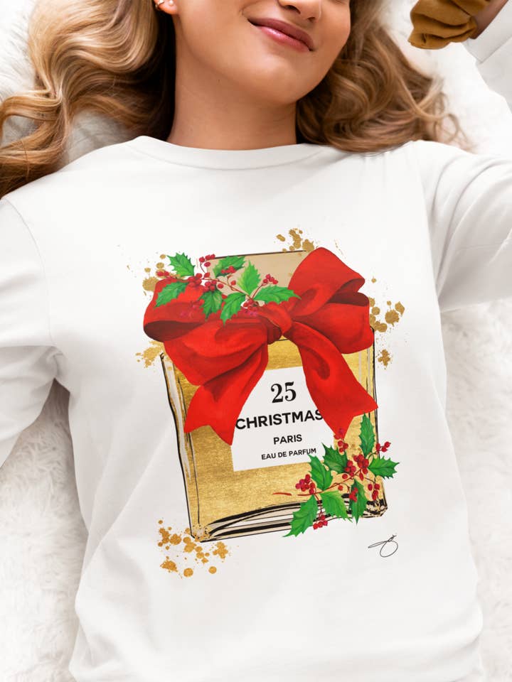 T-shirt à nœud rouge parfumé de Noël, t-shirt graphique, sweat-shirt pour la vente par By Jodi LLC