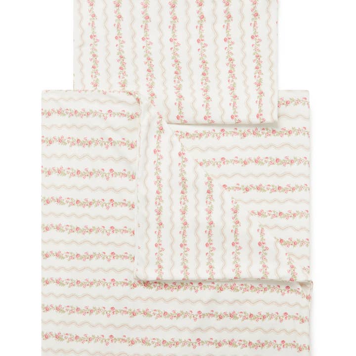 SINGLE BEDDING & PILLOW SETS | FLORAL STRIPE for wholesale by Sleepy Doe