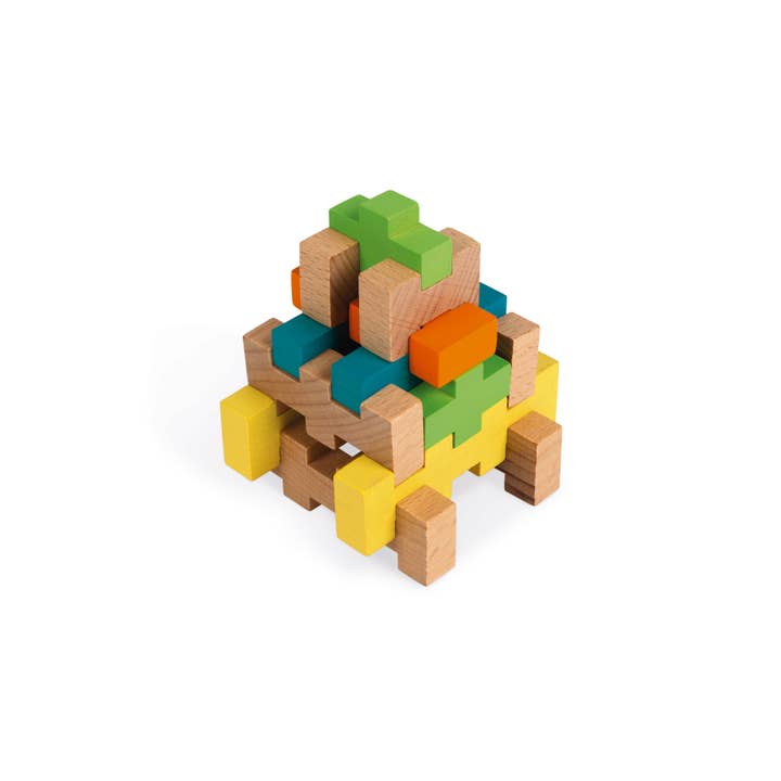 Janod - Wholesale Building Set - Kids - 100 piece Construction Set | Wooden Building Kit | Ages 6+