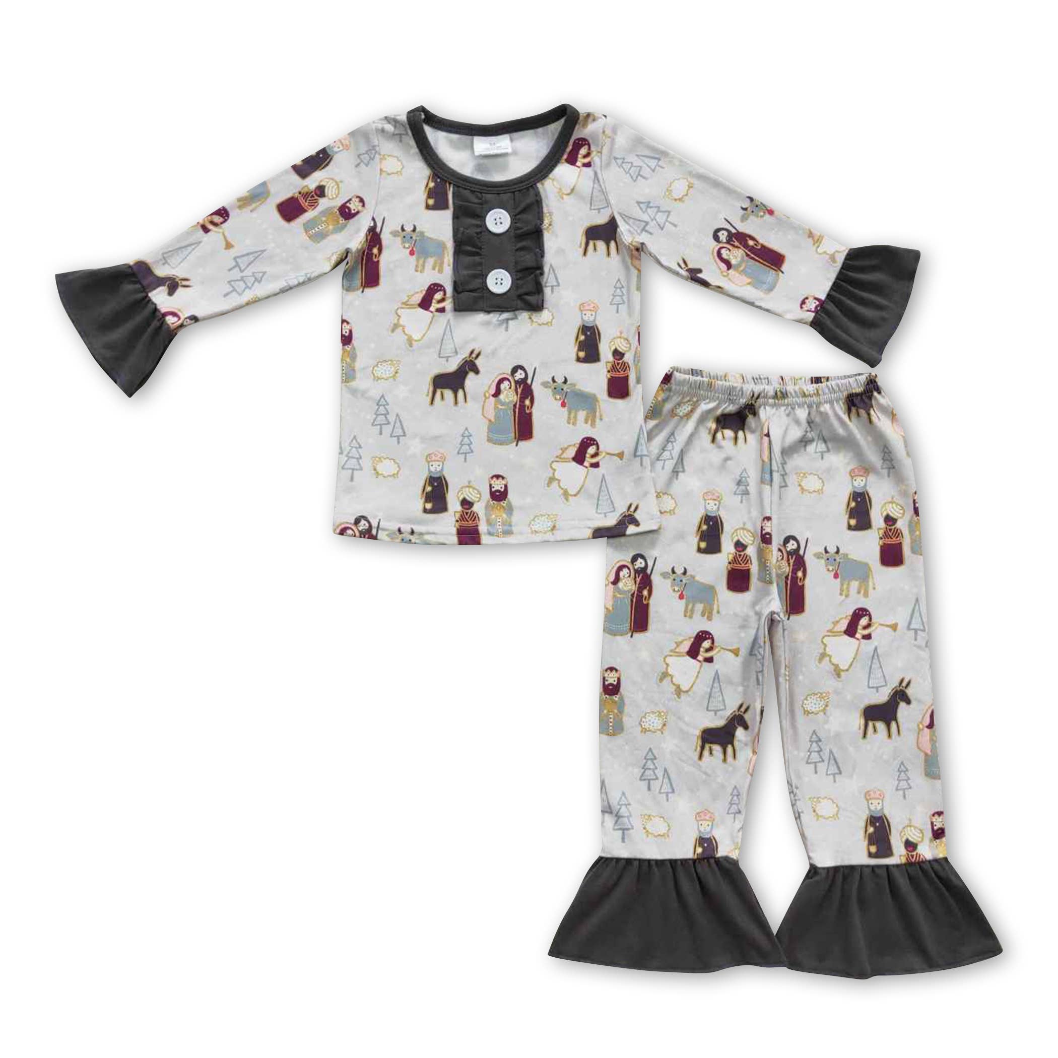 Yawoo Garments - Wholesale Sleepwear Set - Kids - Nativity girls boys Christmas sleepwear set1