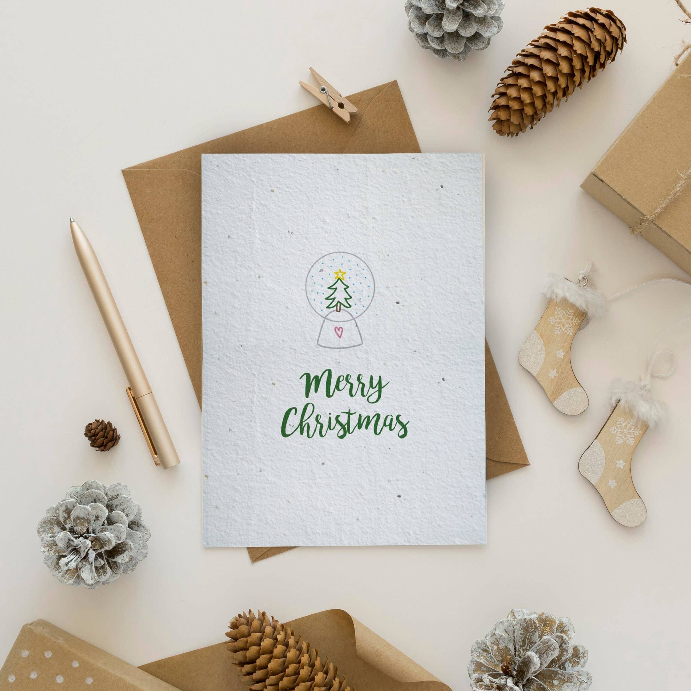 Purcell-Green Studios – wholesale Christmas card – Snow Globe Plantable Christmas Card – Eco-Friendly0