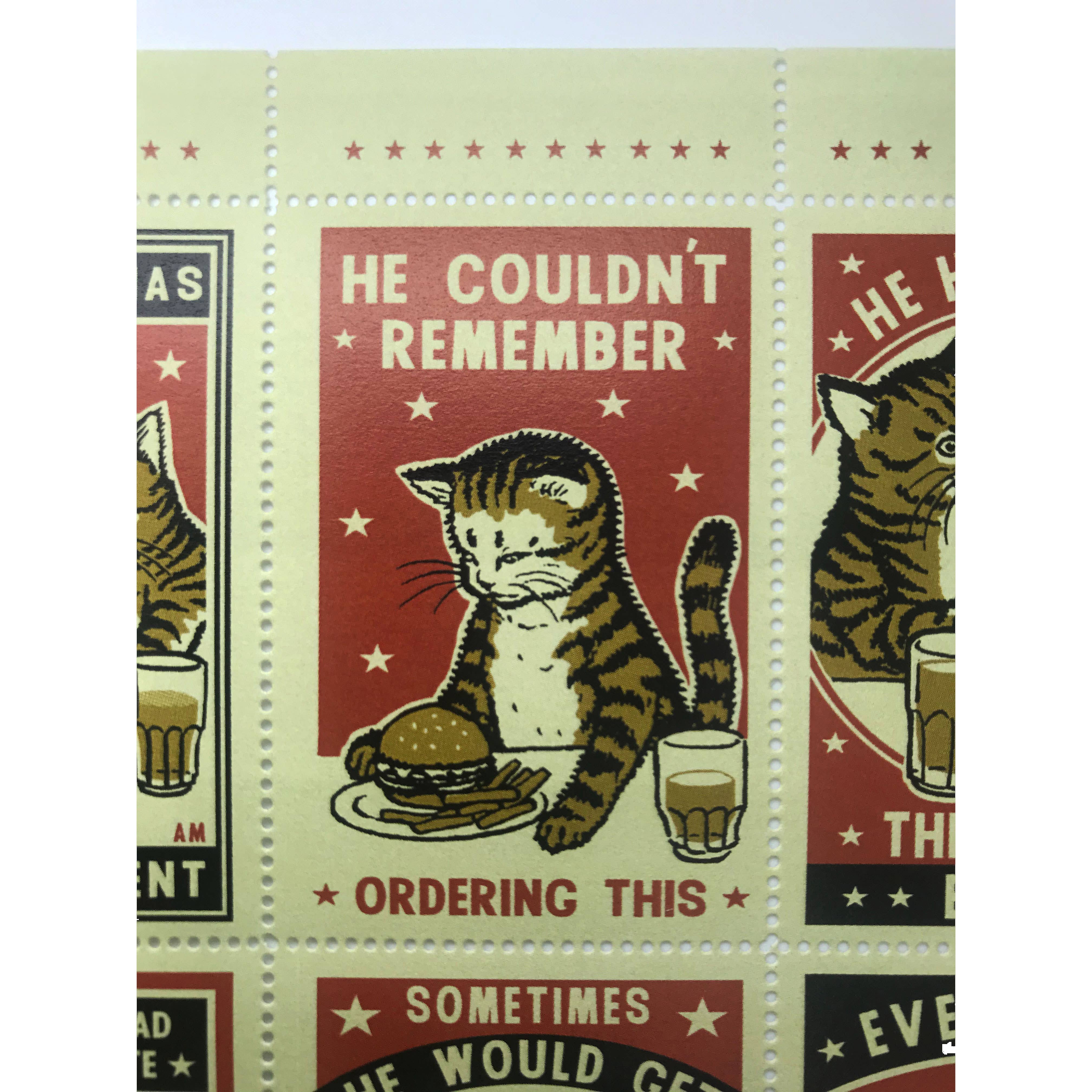 The Portland Stamp Company - Wholesale Rubber/Decorative Stamp - Drunk Cats - Lick & Stick Stamps5