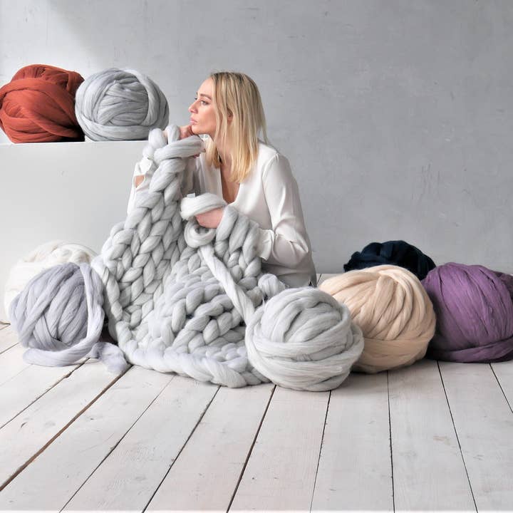 woolexperts - Wholesale Yarn - Chunky merino wool yarn for arm knitting chunky knit blanket