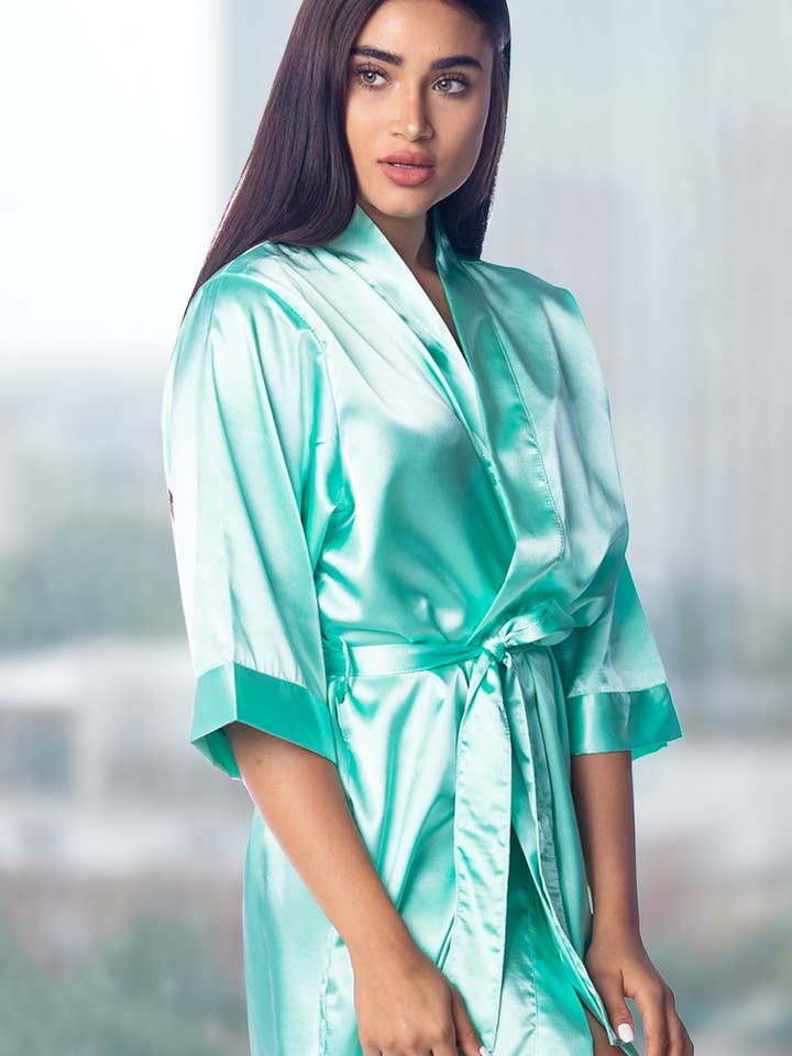 GiftsbyPR - Wholesale Robe - Women's - Mint Robe | Mint Bridesmaid Robe | Mint Wedding | Mint Weddi11