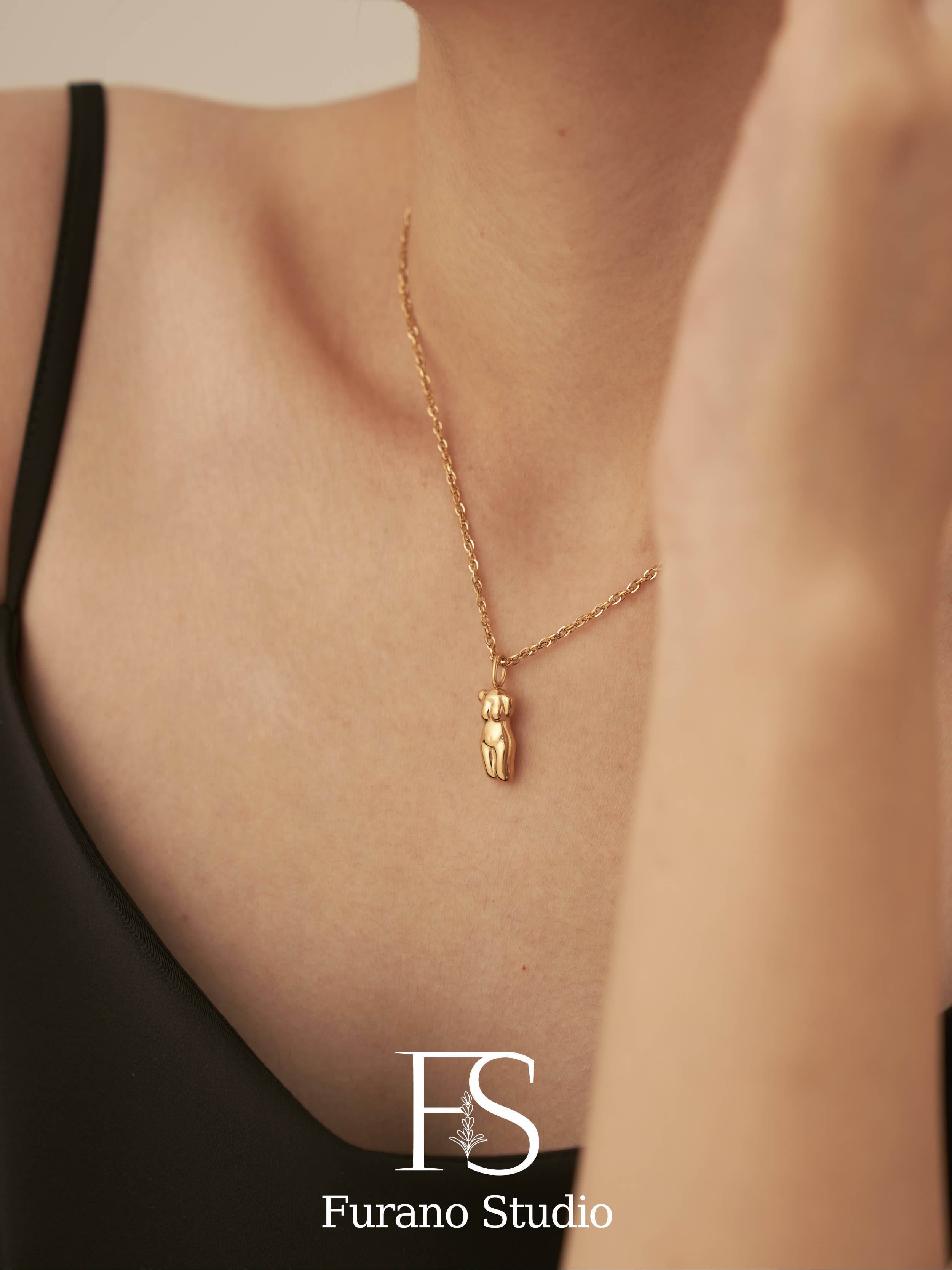 Furano Studio - Wholesale Pendant/Charm Necklace - 18K Gold Filled Female Body Pendant Necklace3