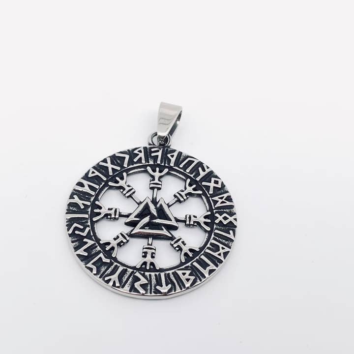 Mio Queena - Wholesale Craft Supplies - Valknut Runes Stainless Steel Charm Pendant - MJ/MNP