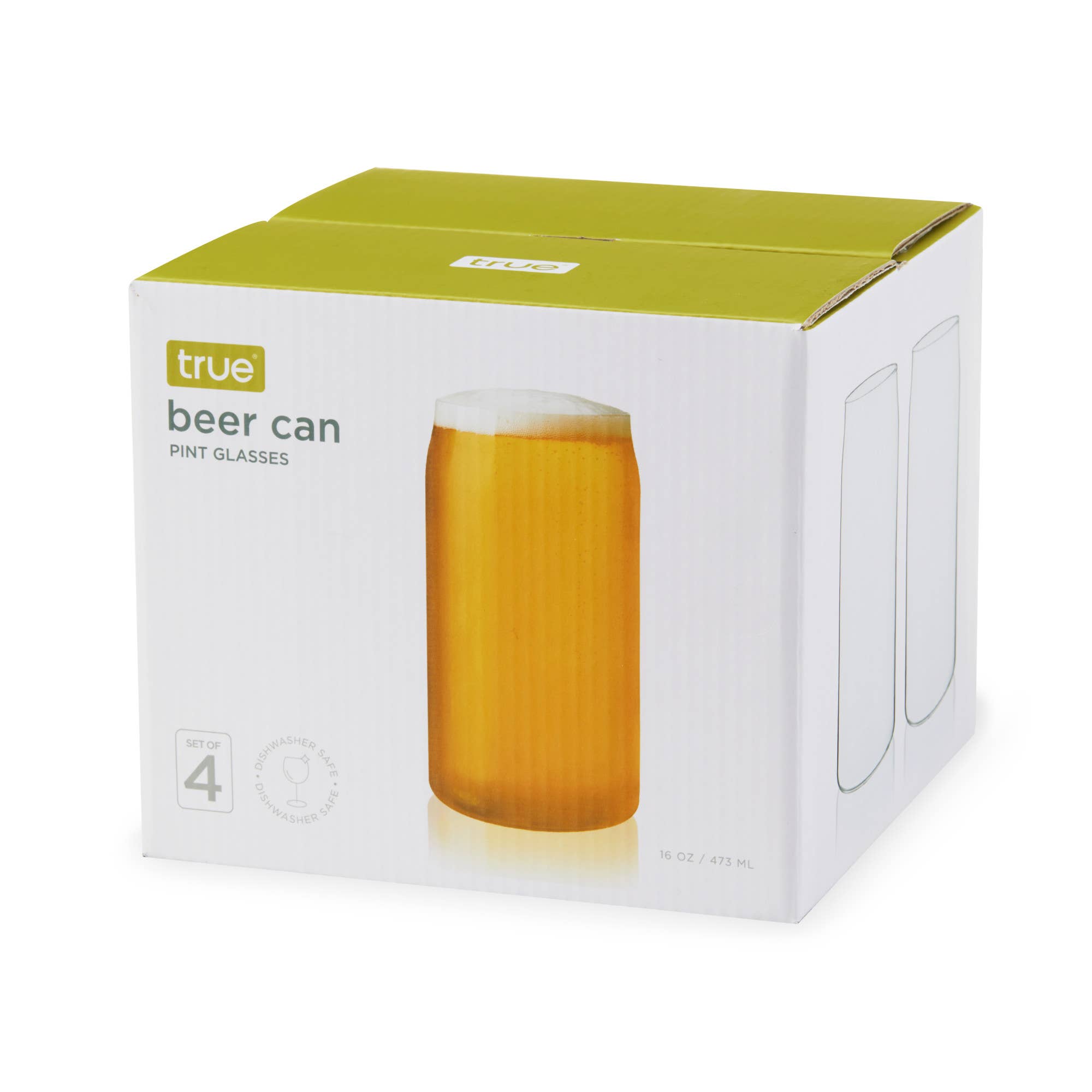 TRUE - Wholesale Beer Glass/Mug - Glass Beer Can Shaped Pint Glasses Set of 41