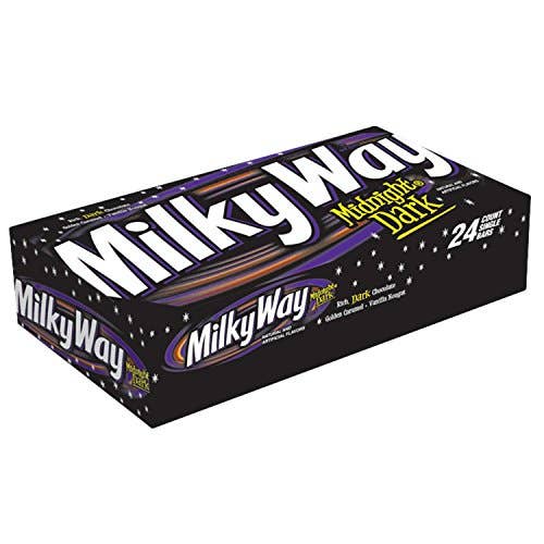 Shop The King - Wholesale Chocolate Bar - MILKY WAY-- Single Size Candy Bars--Midnight Dark Chocolate Caramel Nougat Candy Bars--Individually Sized--24-1.76oz. Individual Bars