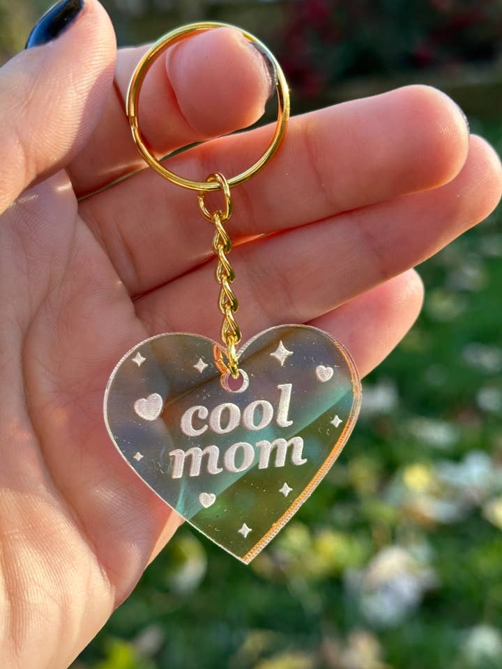Cool Mom Iridescent Acrylic Keychain for wholesale by ShlemonArt