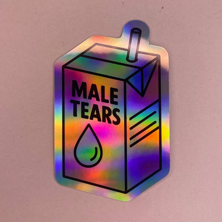 Lágrimas masculinas: pegatina de declaración holográfica para venta al por mayor de FAKEBERLIN