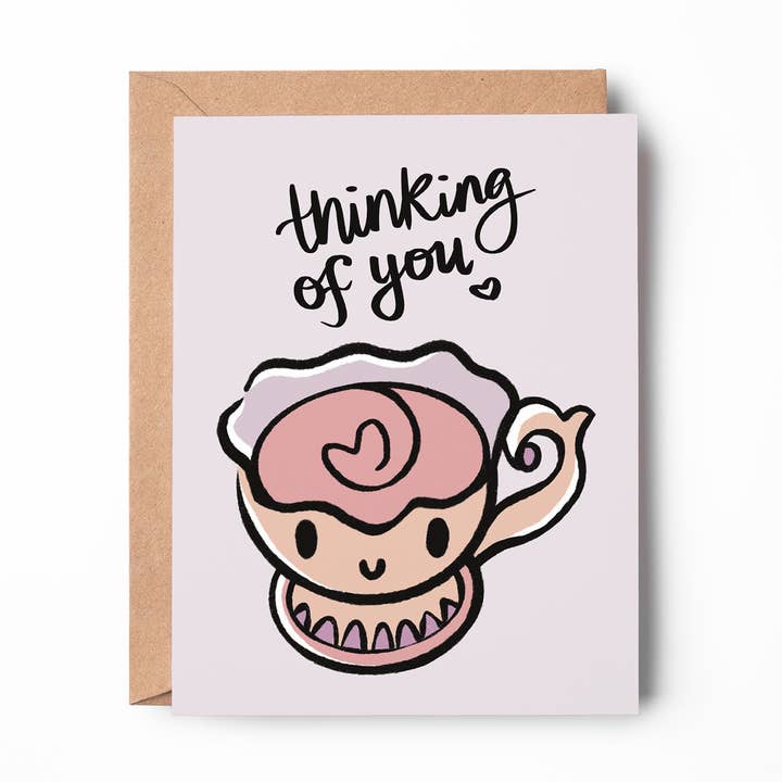 Teacup Thinking of You Greeting Card | Thank You Card for wholesale by Soapster Box