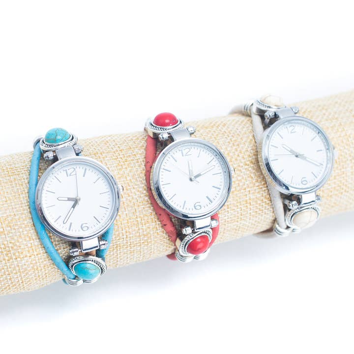 Meninas Bonitas Cork – wholesale Wrist watch – Women's – Handmade cork watch for women DIY-009(RANDOM BOX)