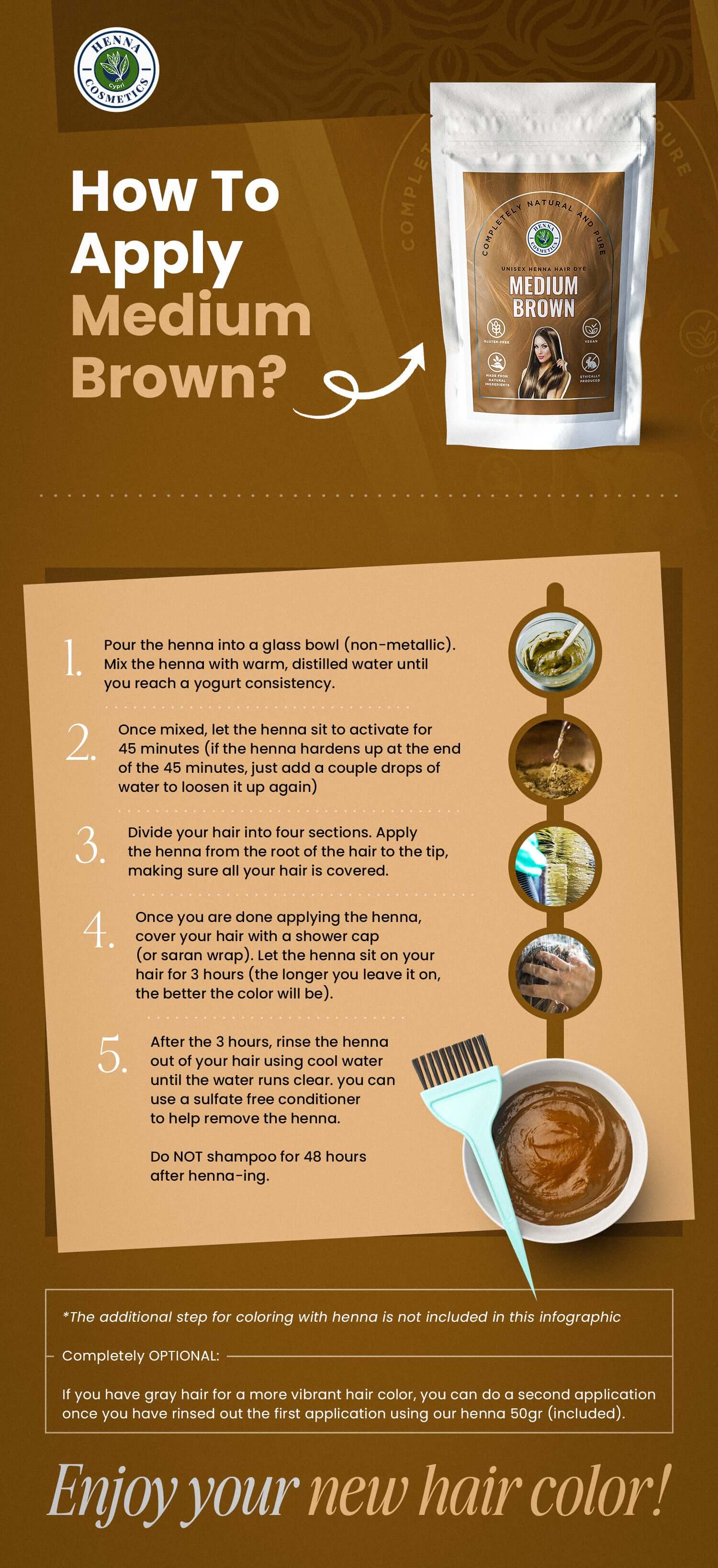 Henna Cosmetics Cypri - Wholesale Hair Dye - Natural Hair Dye  Mixes | 200 Grams (7.05 oz.) + 50 Grams (1.76 oz.) of Pure Henna | 100% Natural Hair Coloring6