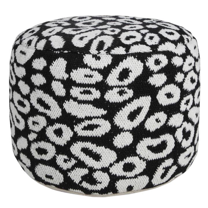 Modern Leopard Print Pouf Ottoman for wholesale by LR Home