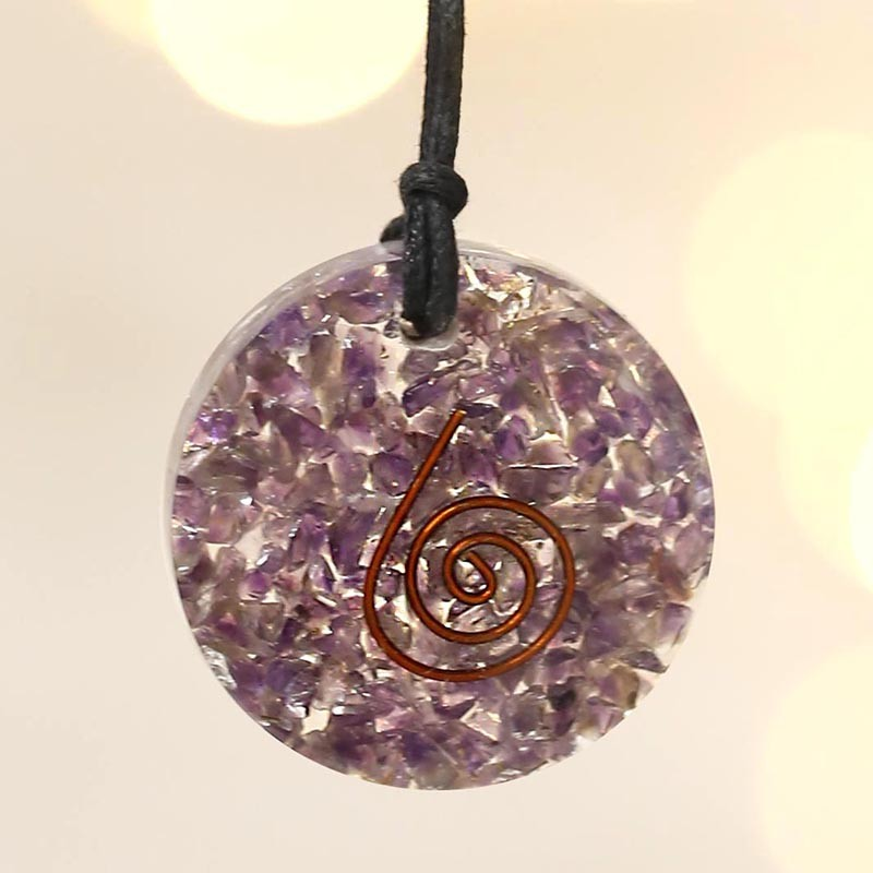 Ethike.eu - Wholesale Individual Charm/Pendant - Spiral Amethyst - Orgonite Pendant0