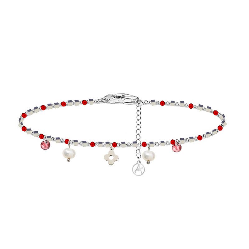 AMORINO SRL - Wholesale Charm/Dangle Bracelet - BRACELET WITH FOUR-LEAF CLOVER & PEARL AND ZIRCON CHARM1