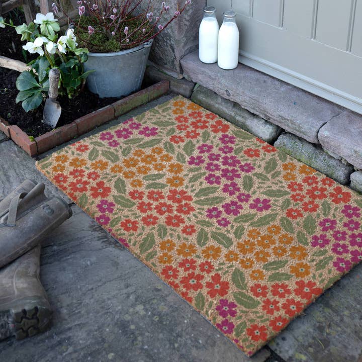 Floral Pattern Coir Doormat (90 x 60cm) for wholesale by Artsy Mats