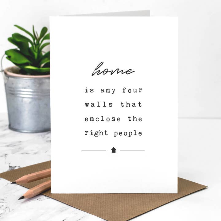 Home Quote Card with Kraft Brown Envelope for wholesale by Coulson Macleod (U.S. Duties Paid)