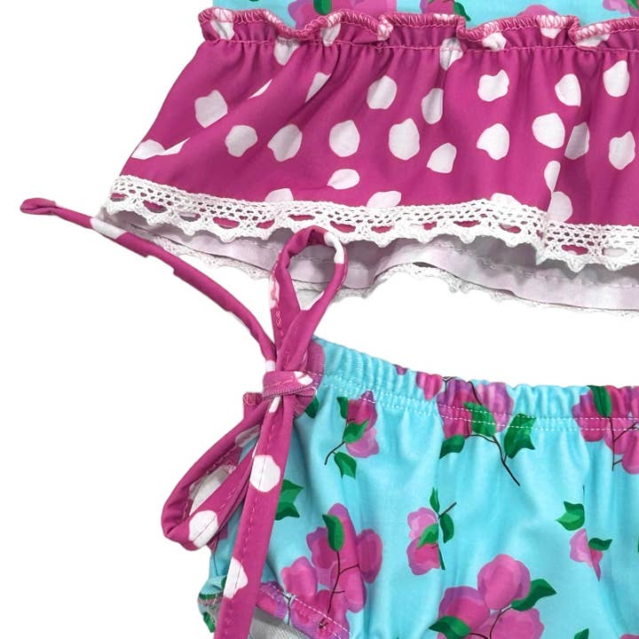 Sugar Bee Clothing – Engroshandel Bikini – til børn – Pige Badedragt - Flæse Tankini - Bougainvillea10
