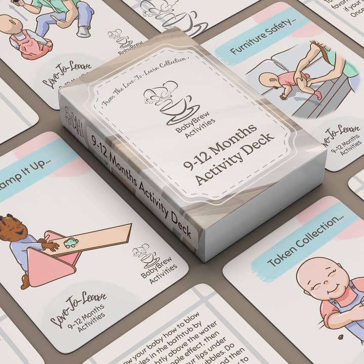 Aktivitetskort för babyns utveckling, 9-12 månader för wholesale av BabyBrew Activities