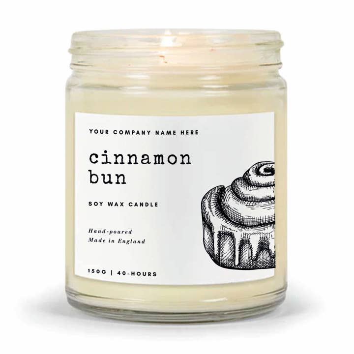 Candle Drop - Wholesale Jar/Filled Candle - Label Style 7 | Wholesale White Label Soy Candle | Clear Jar