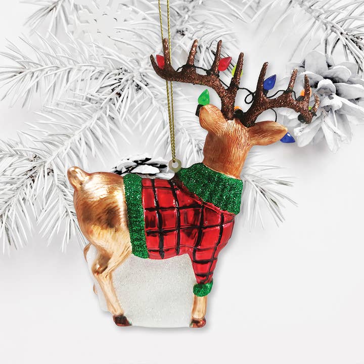 OrnamentallyYou - Wholesale Ornament - Festive Reindeer Glass Christmas Ornament Figurine2