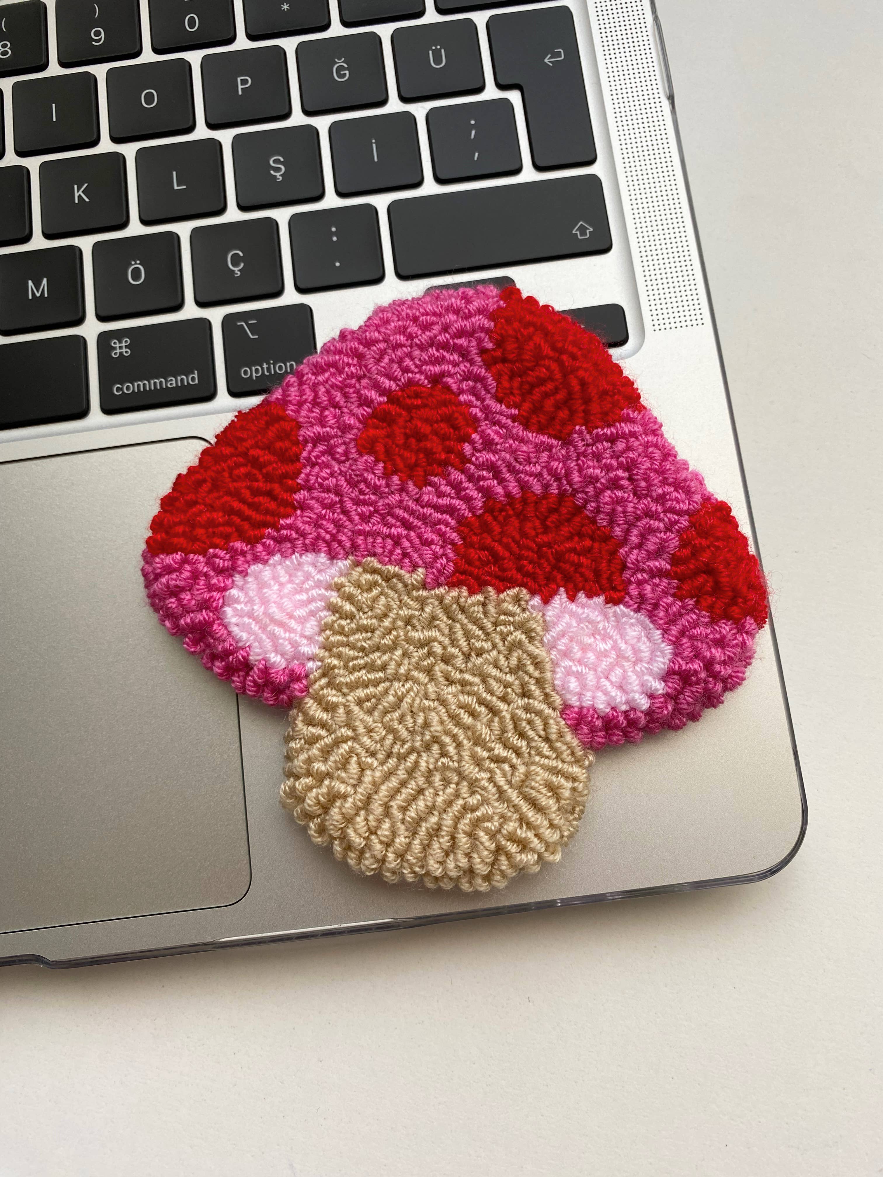 Mudita Rug Studio - Wholesale Coasters - Punch Needle Coasters, Colorful Mushroom Coasters1