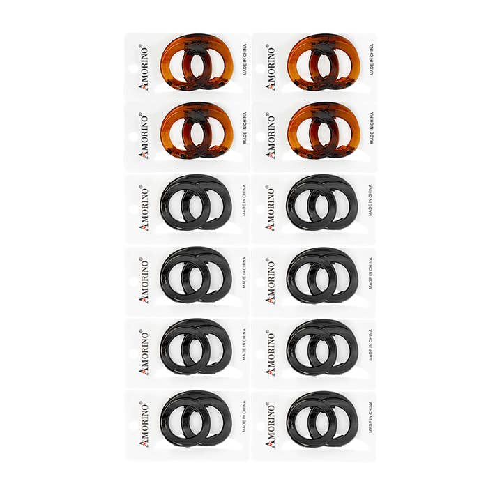 AMORINO SRL – Clips para cabelo - Mulher por atacado – Pacote com 12 presilhas pequenas para cabelo - YN2272D486