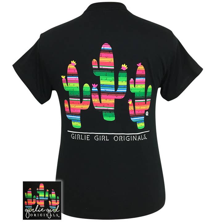 Serape Cactus Black SS for wholesale by Girlie Girl Originals