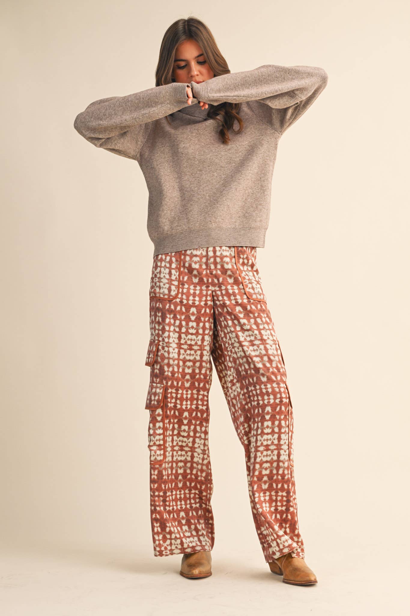 &MERCI - Wholesale Knit Sweater - Women's - MOCK NECK PUFF SLEEVE SWEATER MSW1103014