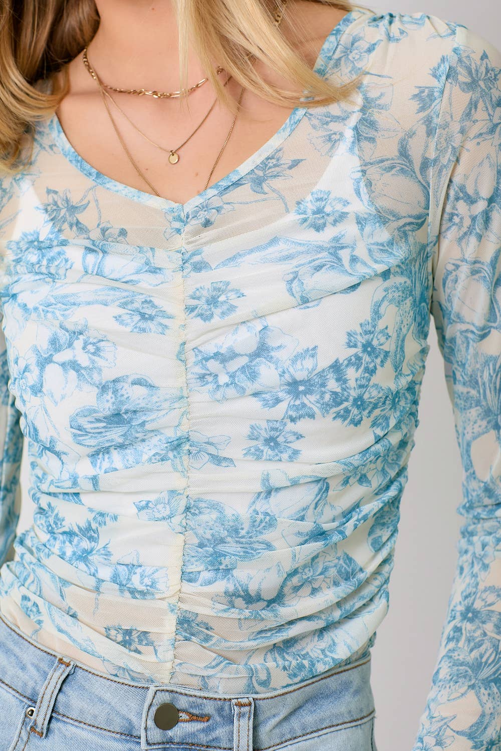 Mystree - Wholesale Blouse - Women's - 60527 Floral Ruching Top 5