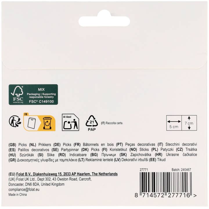 Folat BV - Wholesale Tooth Picks/Party Picks - Picks Flag - Stripetastic - 10 pieces2