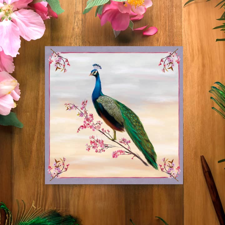 Cartão de cumprimentos de pavão por atacado de Yaykind