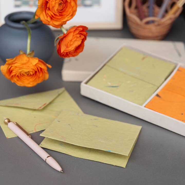 Sustainable Threads - Wholesale Stationery/Notecard Set - Notecards | Recycled Cotton | Different Strokes (set of 16)1