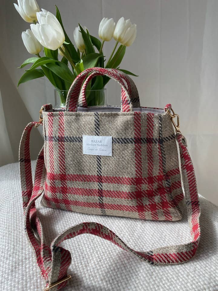 Mini Tote - Red Pion Tartan for engroshandel hos Bazar Atelier Sablon