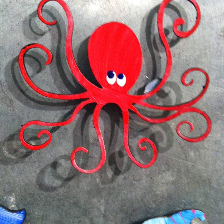 Octopus Super Strong Hand Painted Magnet for wholesale by Octopus Adventure by Rebecca Duffy Bush