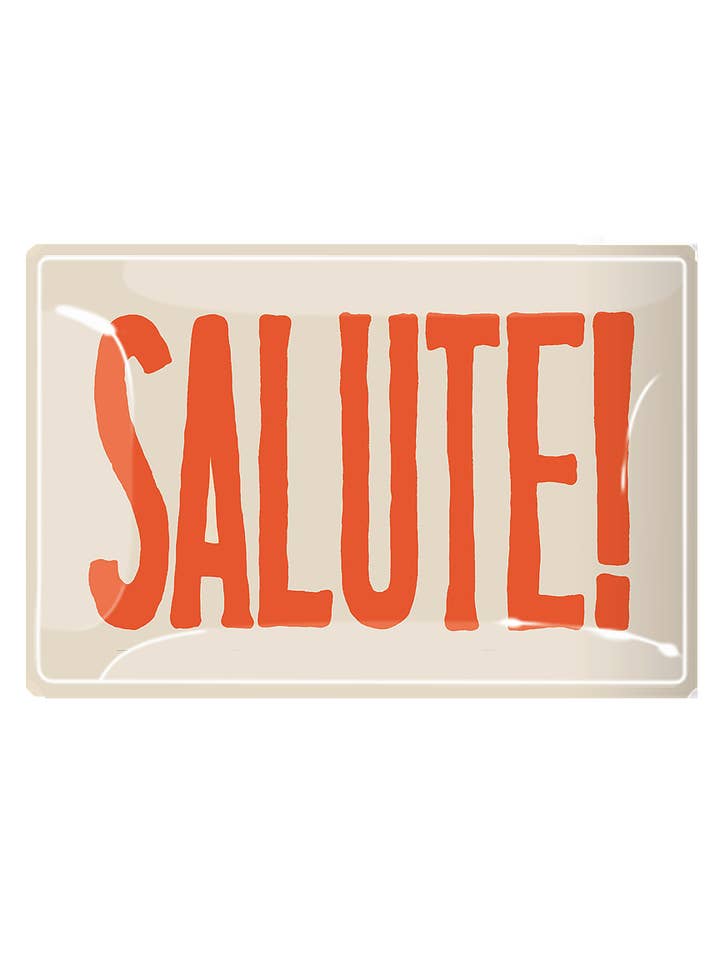 Salute! Cheers Decoupage Glass Tray for wholesale by Ben's Garden